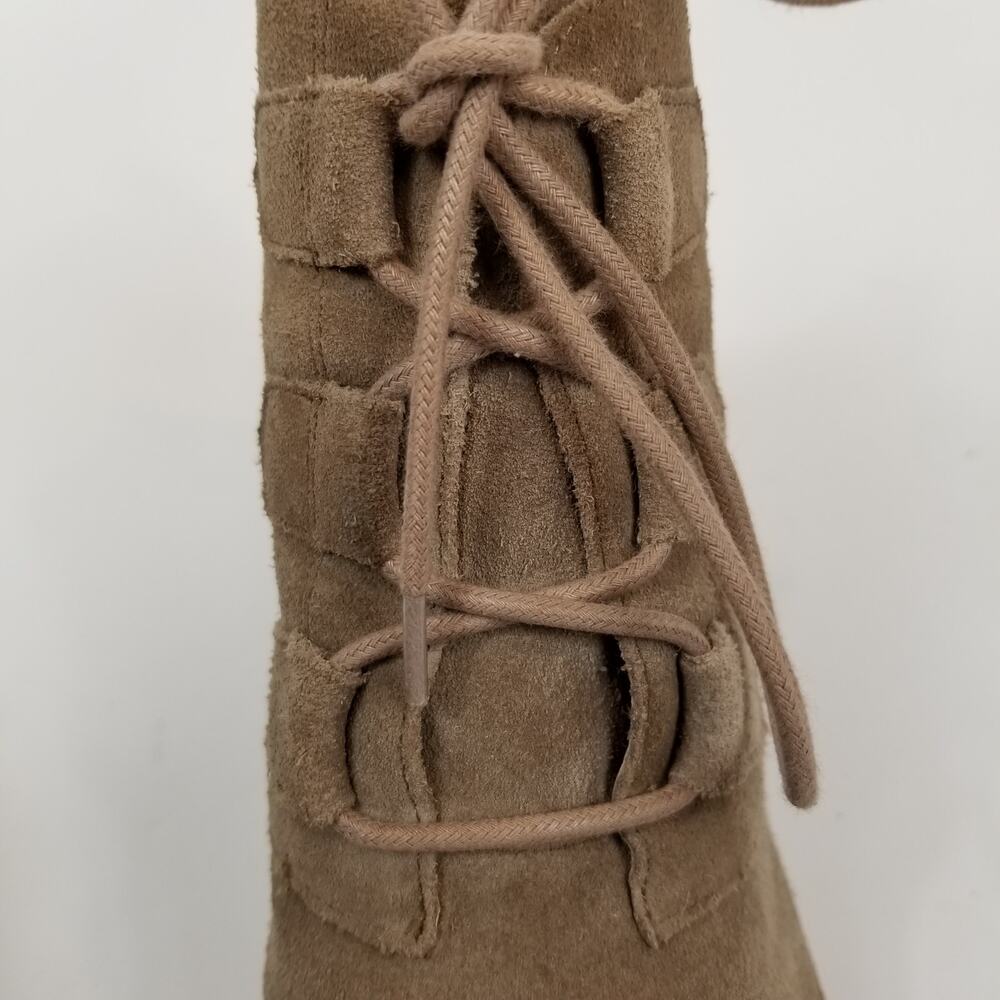Lucky Brand Jaemma Women's Tan Suede Wedge Heel Ankle Boots Size 8.5 - Picture 8 of 8
